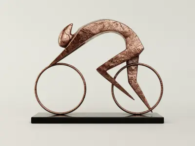 Stylized Cyclist Trophy Sculpture 3D model