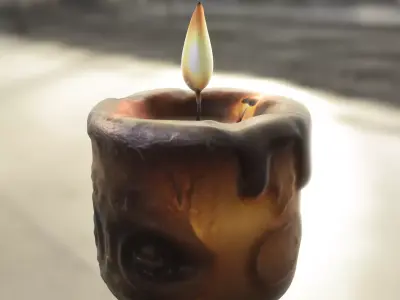 Skull Candle Low-poly 3D model