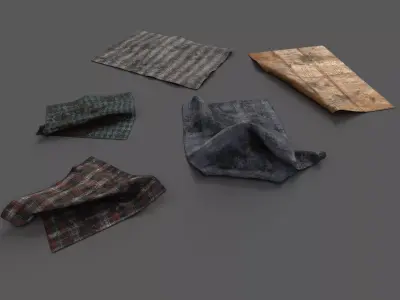 cleaning rag Low-poly 3D model