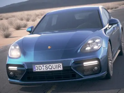 Porsche Panamera Turbo 2017 desert studio  3D model