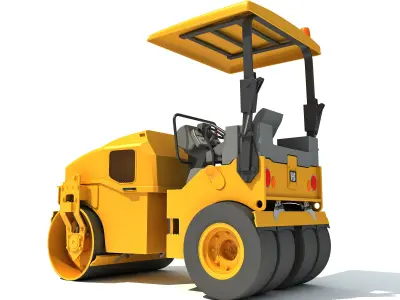 Compact Tandem Vibratory Road Roller 3D model