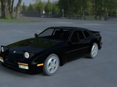 Porsche 944 Turbo with interior HDRI 3D model