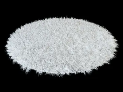 Round rug Flokati 3D model