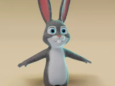 Bunny 3D Model cartoon Low-poly 3D model