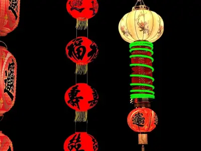 Chinese red lantern 3D model