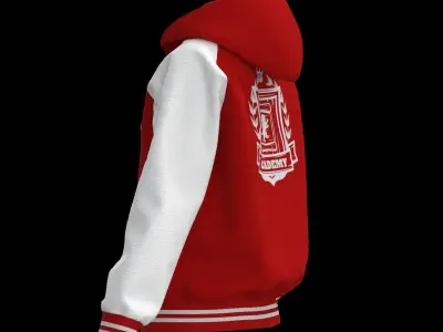 Female raglan varsity jacket 3D model