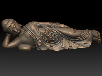 Print Ready 3D Model Lying Buddha statue 3D print model