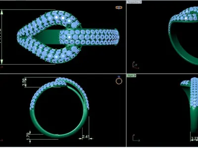 elegant fancy ring  3D print model