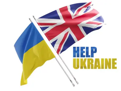 Flag United Kingdom Ukraine Support 3D model