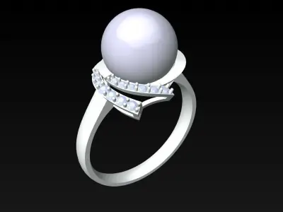 Pearl Ring - Womens Rings  - N719826 3D print model