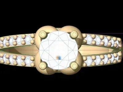 Wedding Solitaire Diamond Luxury Ring 3D print model