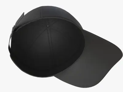 Baseball Cap Fabric Mockup Black 3D model