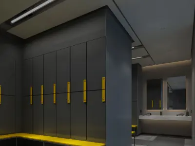 Locker Room 3D model