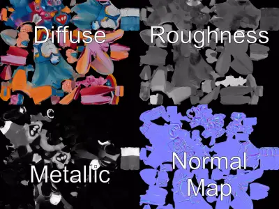 Heroic Outfit Character Model Pack with Vibrant Details Low-poly 3D model