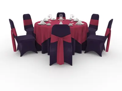 Banquet Table and Chair 58 3D model