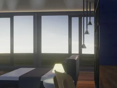 Modern bedroom Free 3D model