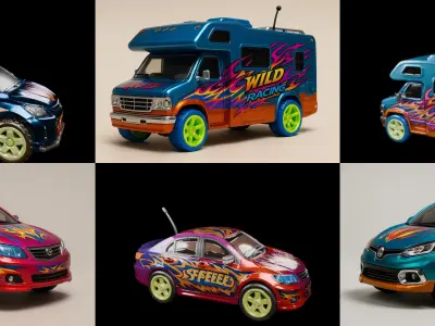 Controled Car bundle 4 pack 100 glb 3D model