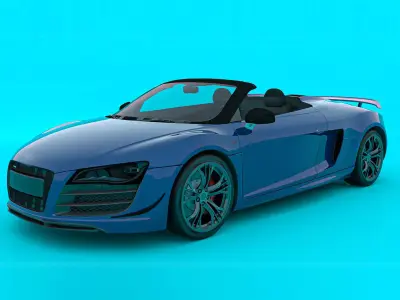 Convertible Mid Engine Supercar Low-poly 3D model