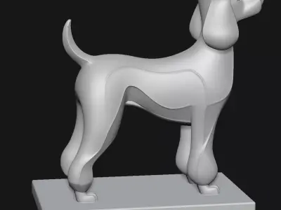 Poodle Art Deco Figurine 3D print model
