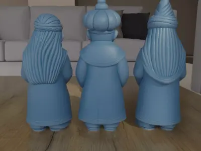 Three Wise Men Magi Nativity Scene STL 3D Print Files 3D print model