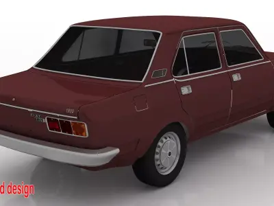 fiat 132 out no interior 3ds max  3D model