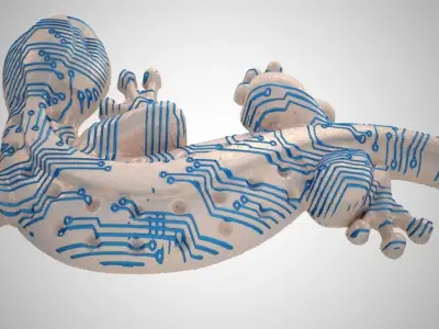 Digital Lizard Ornament 3D print model