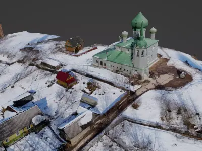 Church and Village Photoscan 3D model