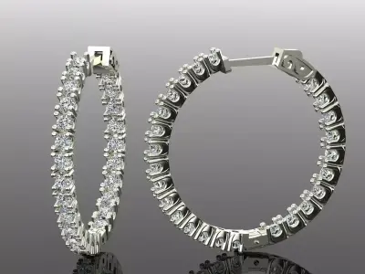Women Diamond Earrings 3D print model