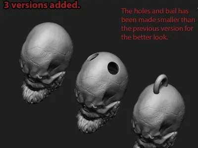 Skull Pendant jewelry Bearded vol3  3D print model