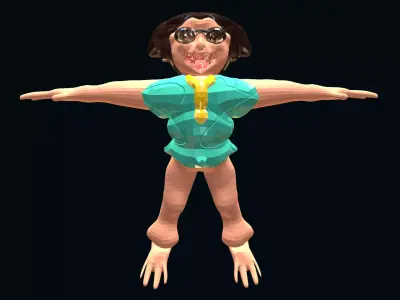 Low-Poly Character Style Dogman Low-poly 3D model