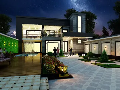 Hi-tech House 3D model