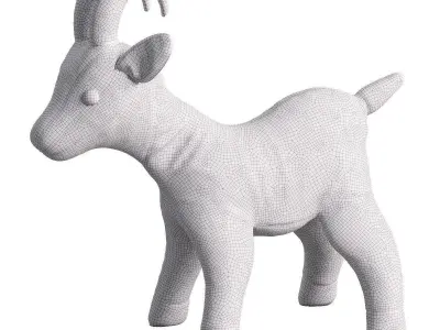 Goat toy black-white Low-poly 3D model
