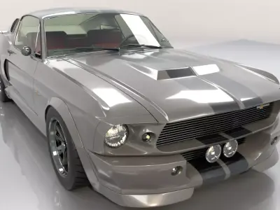 Mustang Eleanor High Poly and Low Poly 3D model
