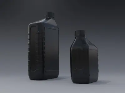 Small and Big Motor Oil Bottles 3D model