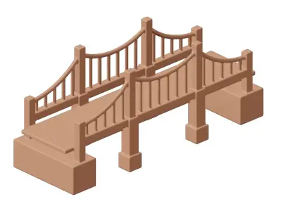 Plastic Premium Suspension Bridge Toy 3D model