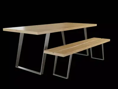 Dining Table Set-06 Low-poly 3D model