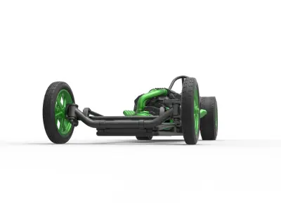 Front engine old school dragster with V8 Version 2 Scale 1 to 25 3D print model