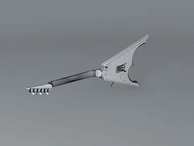 A strange V style guitar Free 3D model