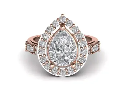 STL 3DM Print Ready Women Diamond Ring Lightweight Printable  3D print model 99
