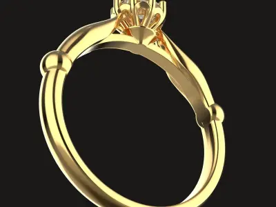 Engagement ring 3D print model 17