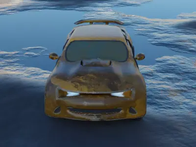 Rusty Race Car-Camaro Low-poly 3D model