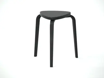 KYRRE stool black Low-poly 3D model