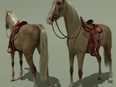 Cowboy Horse Palomino 3D model