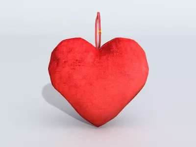 Pillow - Heart Red 3D Model 3D model