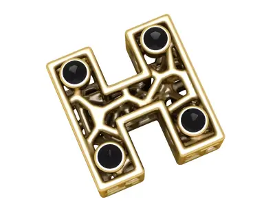 SIMPLE ALPHABET H PENDANT 3D PRINTABLE MODEL  3D print model