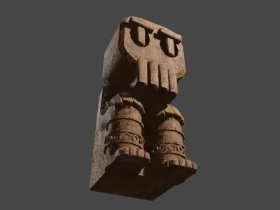 Ancient Skull Statue Low-poly 3D model