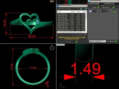 Jewelry Diamond Ring 3D Print Model 3D print model 15