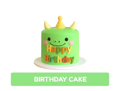 Low-Poly Birthday Cake 03 Low-poly 3D model