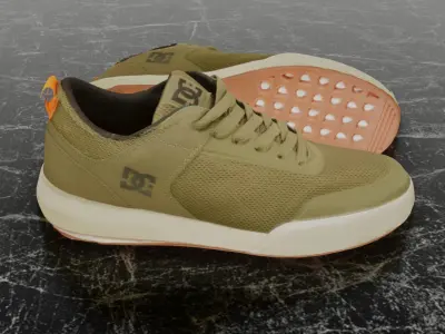 DC 3D SKATE SHOES - GREEN SNEAKERS 3D model