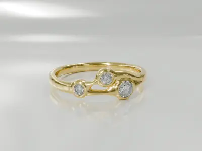 Celestial Drops Ring - 3D print ready 3D print model 3D print model